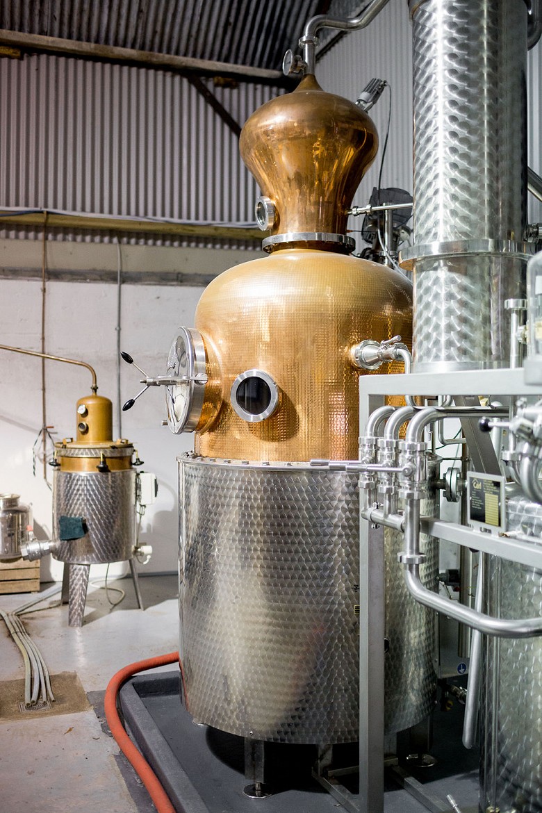 Side view, Bertha's Revenge Gin still