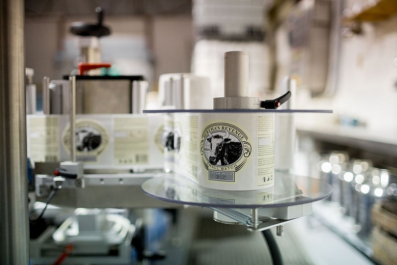 Bertha's Revenge Gin labelling machine