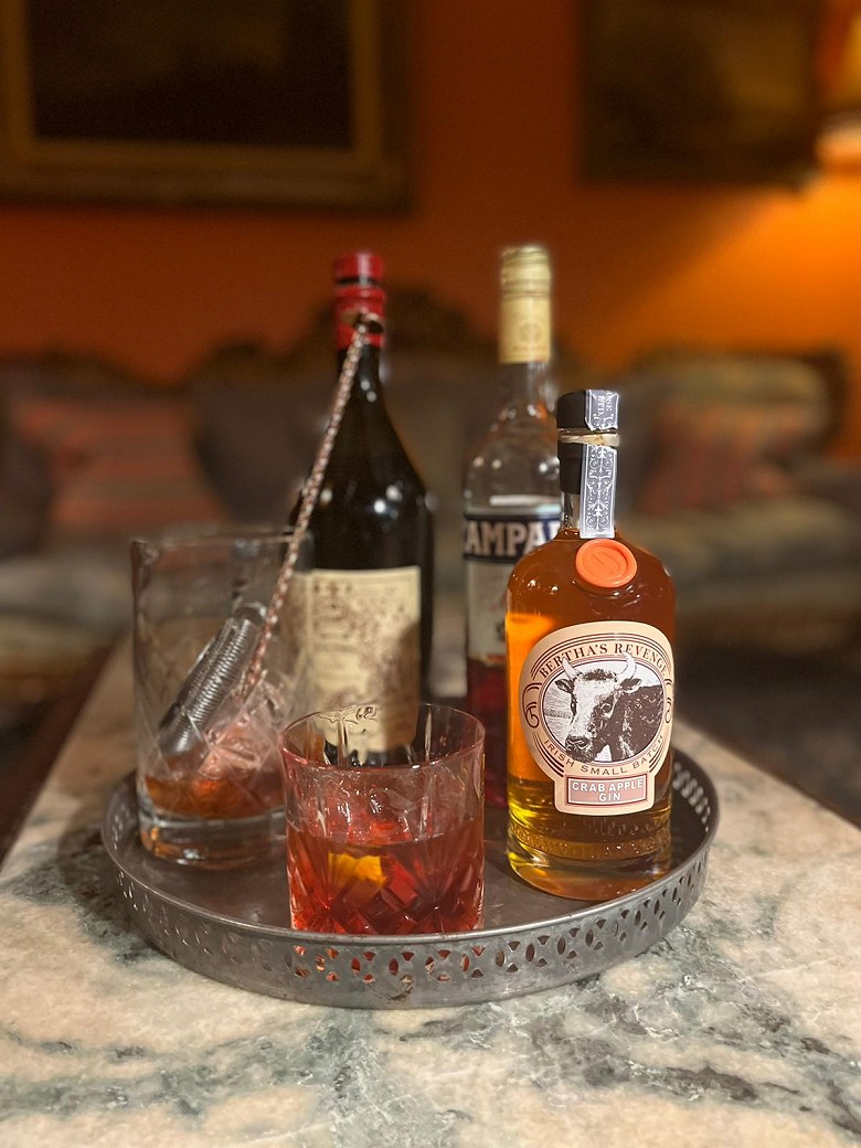 Bertha's Revenge Crab Apple Gin Negroni