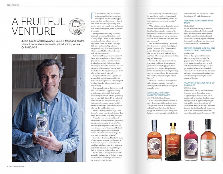 Oisin Davis: A Fruitful Venture, Food.& Wine Magazine October 2022