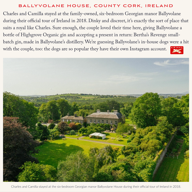 Airmail 'Sleeping Around' by Katie Bowman on King Charles III's favourite getaways